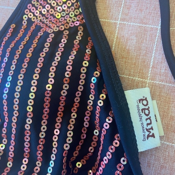 MUDD Triangle Black String Bikini Top Size M - Picture 6 of 6